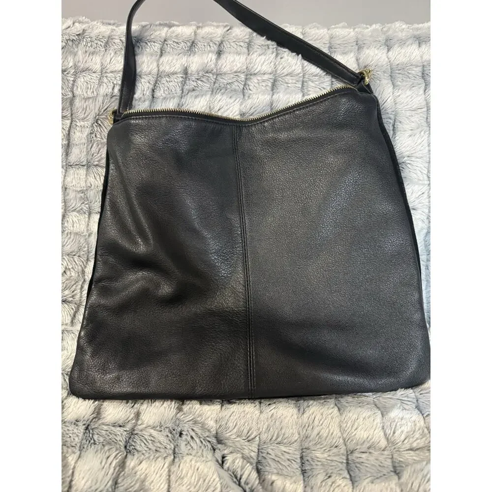 Vince Camuto Soft Black Leather Hobo HandBag Purse